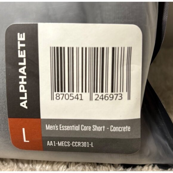 Alphalete Core Shorts Mens Essential Concrete Gray Lg Logo Pocket - Picture 6 of 9